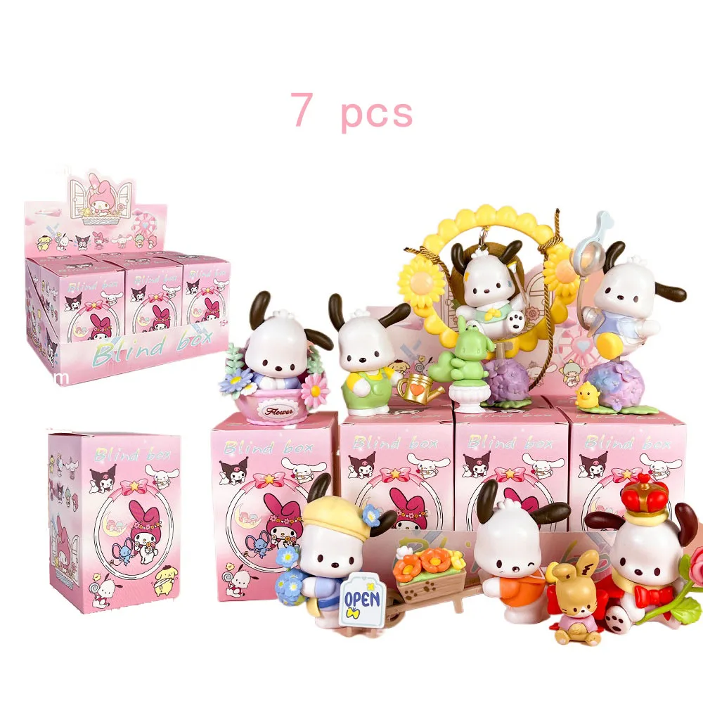

Оригинальные Sanrio Pochacco Hippers цветы молодежная серия аниме фигурки случайная коробка домашний декор для рабочего стола детская игрушка Рождественский подарок