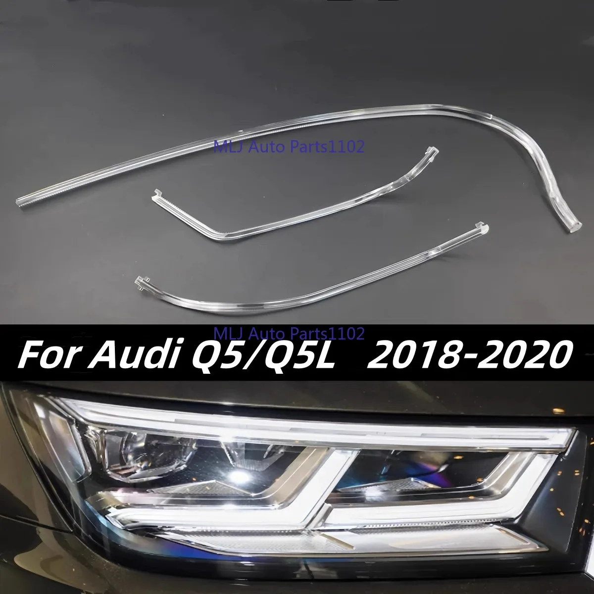 

Направляющая светодиодных фар DRL для Audi Q5L Q5 2018 2019 2020, акриловые трубки, дневные ходовые трубки, ангельские глазки