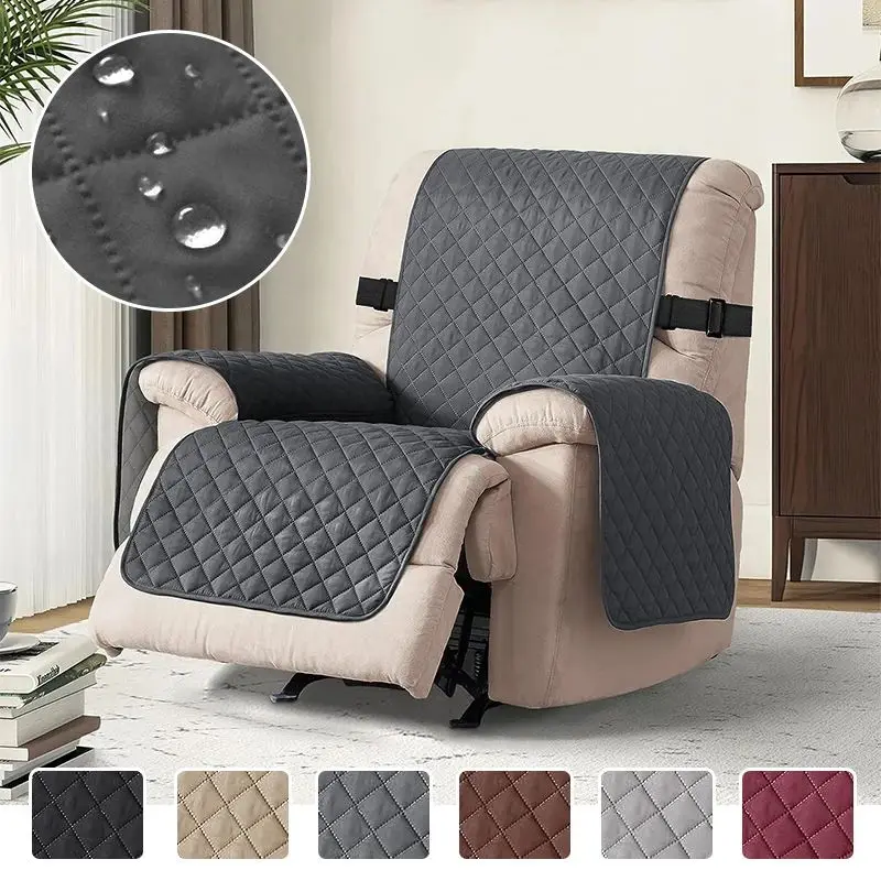 1 Seater Recliner Sofa Slipcover Pets Dog Kids Mat Solid Color Non-slip Recliner Couch Cover Four Seasons Sofa Armchair Mats