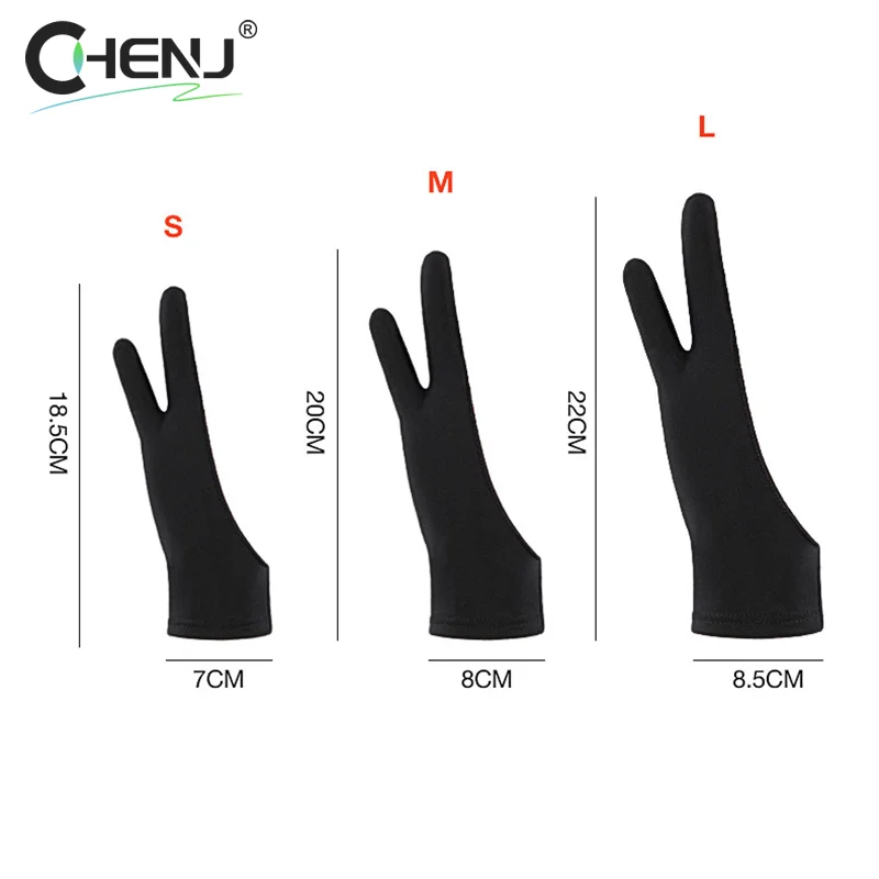 1PCS Anti-touch Two-Finger Hand Painting Gloves For Tablet Digital Board Screen Touch Drawing Anti-fouling Oil Drawing Glove