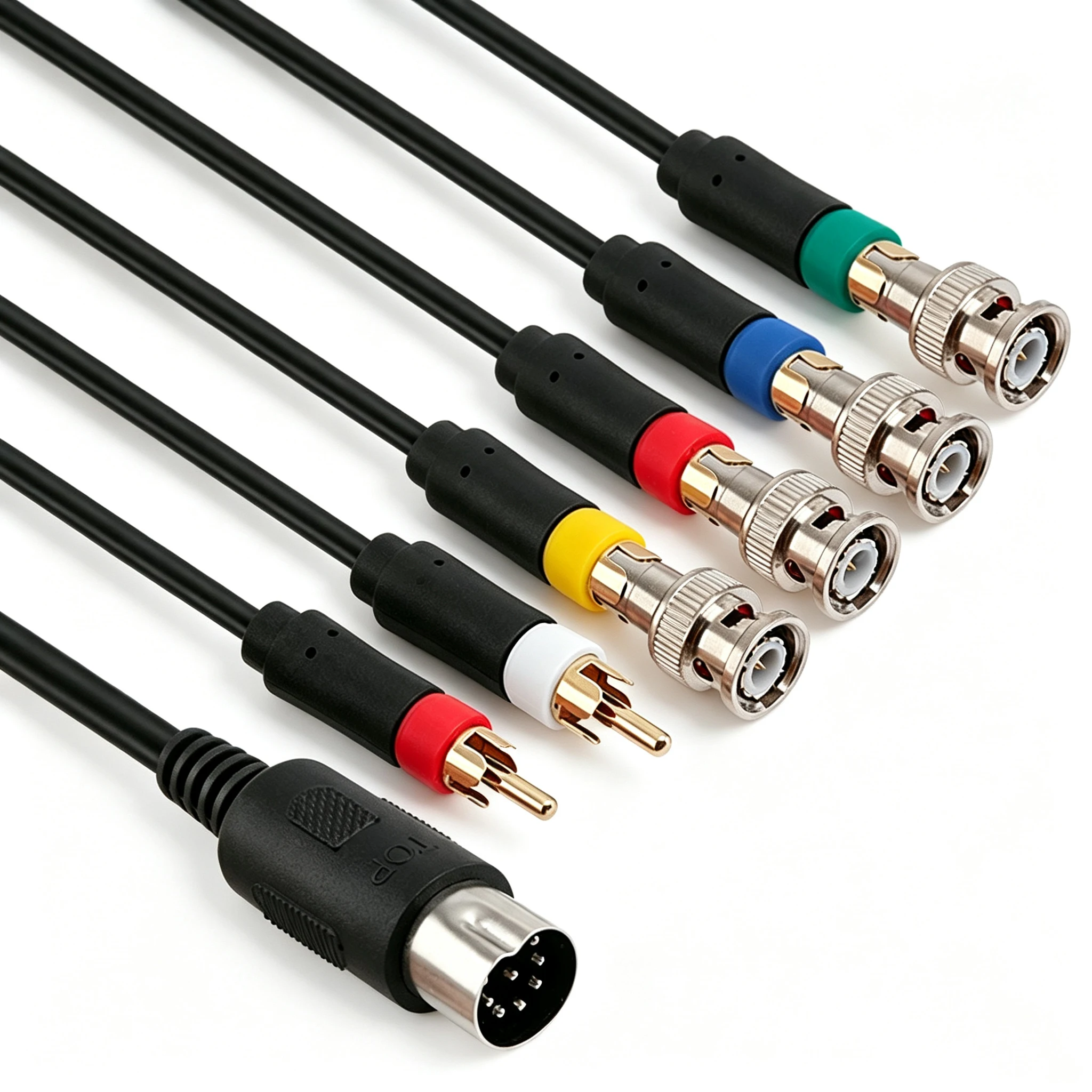 1,8 m, czarny kabel PAL-V Pin RGBS z złączem BNC (Q9) do konsoli Sega MD1 Mega Drive w wersji europejskiej (EU PAL) oraz do monitorów kolorowych CRT. — zdjęcie produktu 4