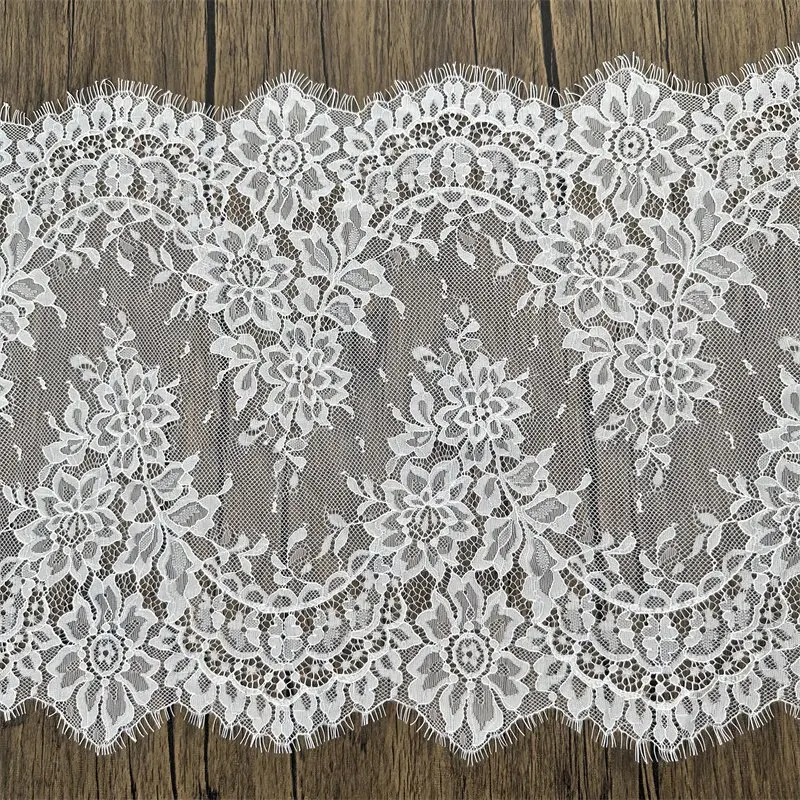 40CM Wide European Style Netting Eyelash Lace Trim Fabric for DIY Wedding Dresses Bridal Skirts and Clothing Accessories