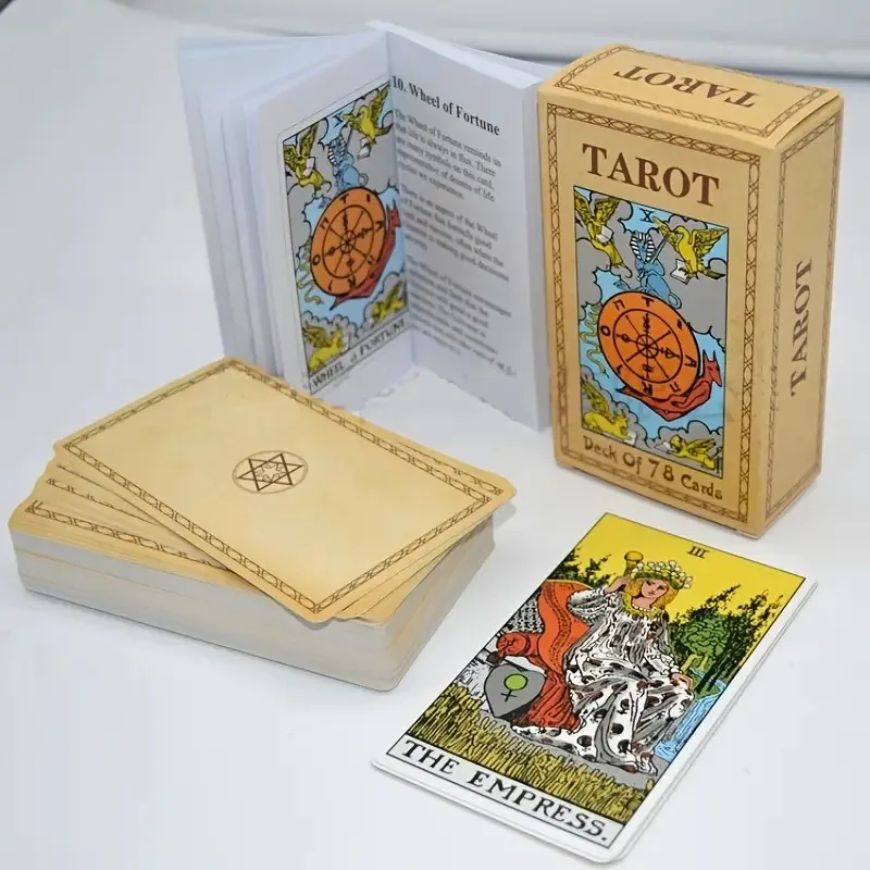 Classic Original Tarot Card Board Game With Paper Guide Book, A 78 Cards Deck With Guidebook, For Beginners And Collectors