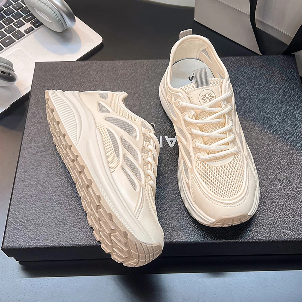 أحذية رياضية نسائية مضادة للانزلاق قابلة للتنفس شبكية ناعمة من الأسفل ممتصة للصدمات صيف غير رسمي عصري متعدد الاستخدامات سهل الارتداء من المطاط