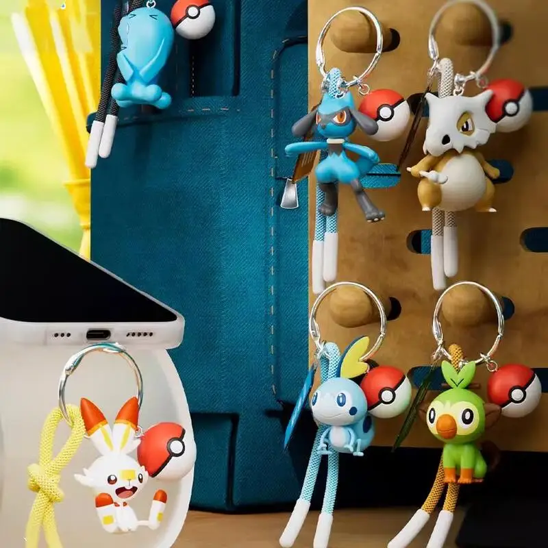 البوكيمون سكوربوني Cubone Wobbuffet لطيف Q نسخة المفاتيح هدايا عيد ميلاد Riolu غروكي Sobble الكرتون أنيمي ظهره قلادة