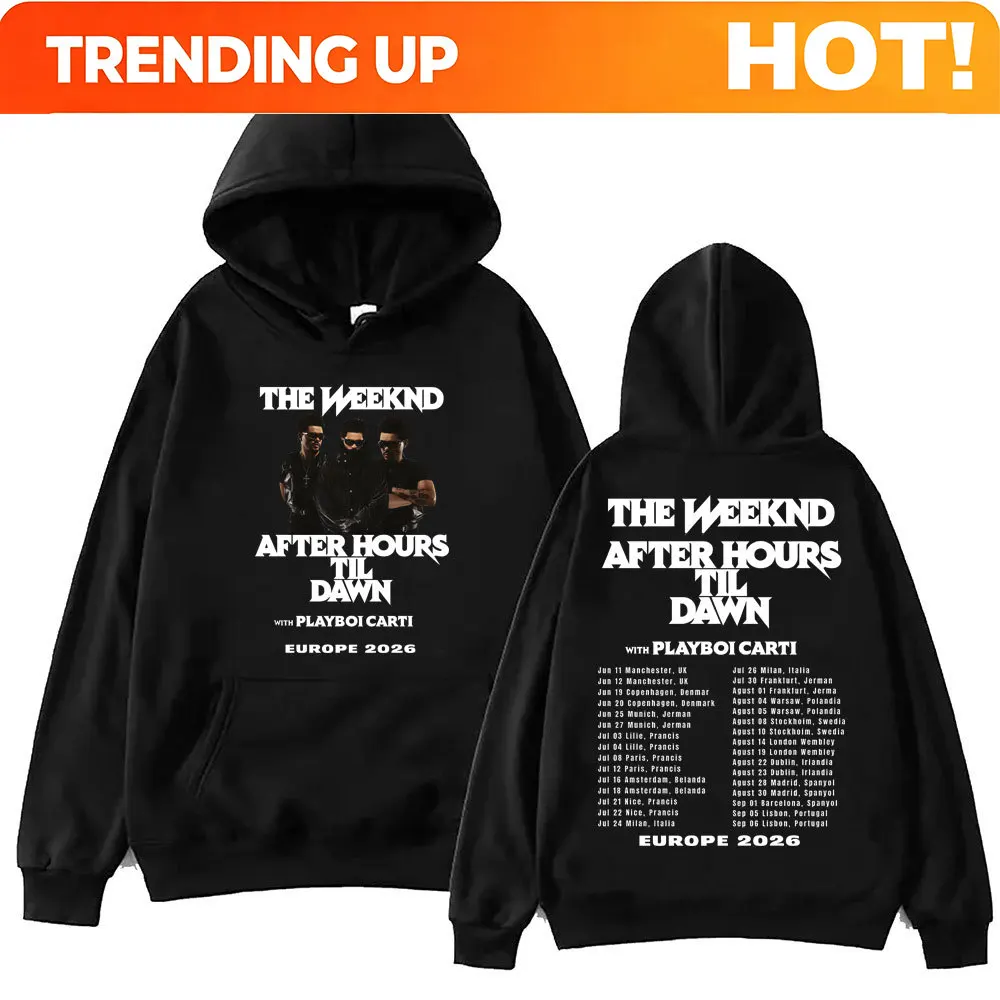 Custom Custom The Weeknd After Hours Til Dawn Tour 2026 Hoodie Men Women Vintage Hip Hop Pullovers High Quality Fashion Oversize
