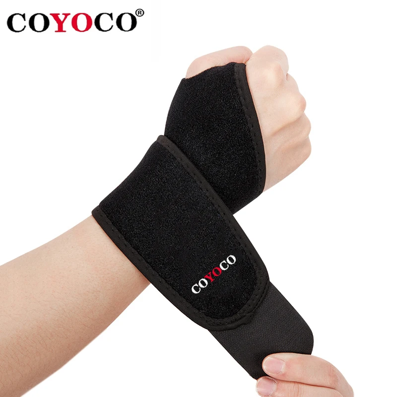 Thumb Hole Adjustable Wrist Brace Protect Wristband COYOCO Brand Professional Sports Protection Wristbands Wrist Support Black