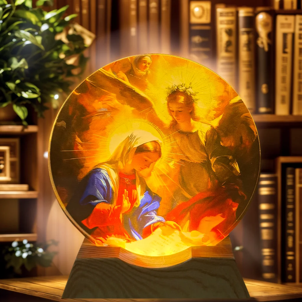 

Светодиодная ночная лента Virgin Mary Angel Crystal — стеклянная декоративная лампа с питанием от USB, подходит для спален, гостиных, b