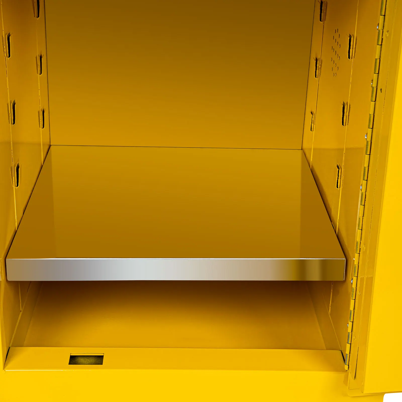 خزانة تخزين آمنة سعة 12 جالونًا للسوائل القابلة للاشتعال، خزانة باب يدوية لتخزين السوائل المقاومة للتسرب باللون الأصفر