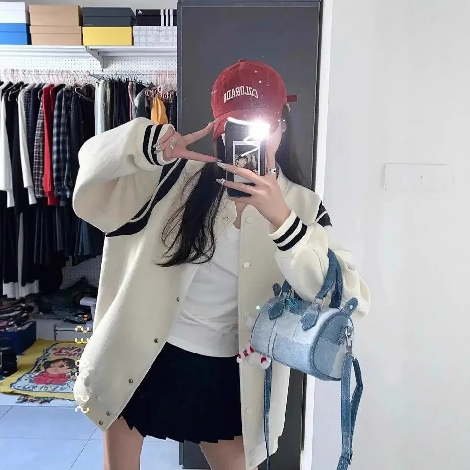 American fleece thickened baseball jersey women's jacket jacket autumn and winter explosion high-end casual top