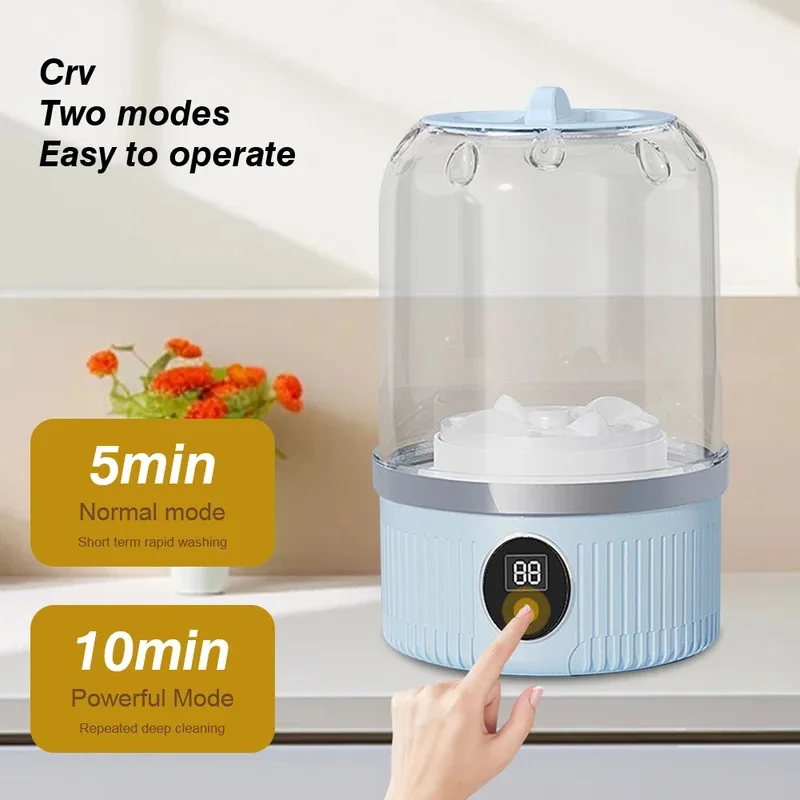 

Mini Washing Machine Portable Washer Underwear Washer Rechargeable Automatic Laundry Cup Washing Machine Travel Home Dormitory