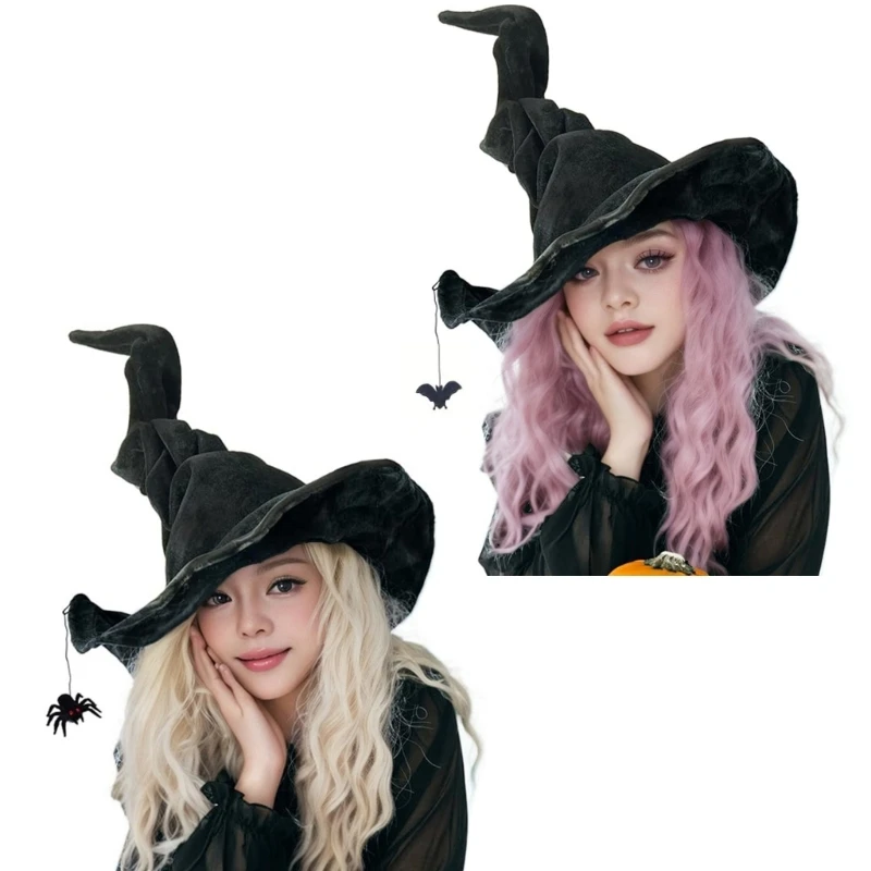 Witch Hat Pendant Halloween Spiders Hat Widget Personality Hat Decoration for Costume and Cosplay