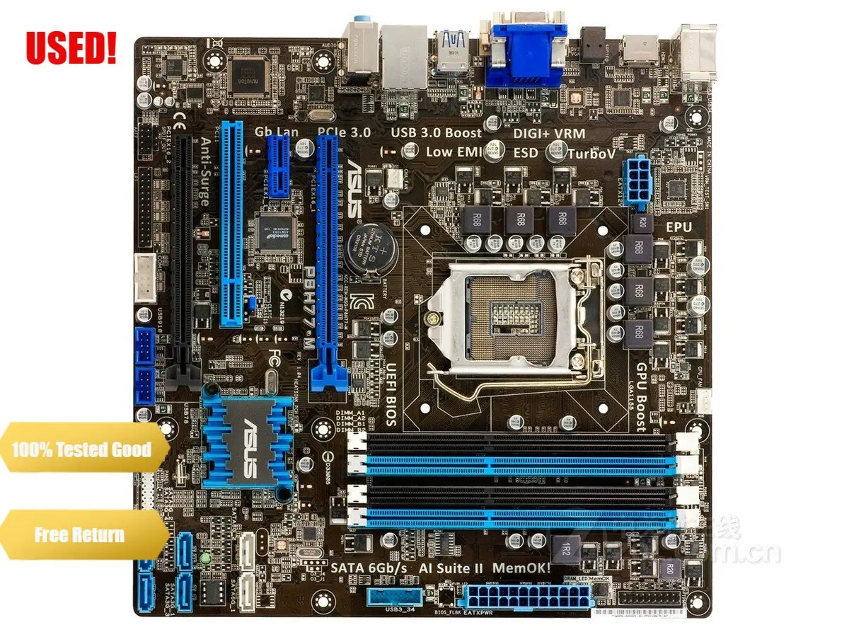 

Для Asus P8H77-M материнская плата H77 Socket LGA 1155 i3 i5 i7 DDR3 32G SATA3 USB3.0