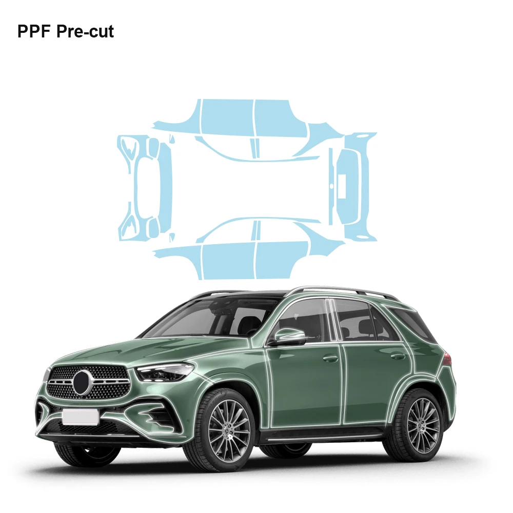 

Pre-cut PPF body protection film for Mercedes-Benz GLE, 7.5mil TPU self-healing transparent scratch-resistant and hydrophobic.