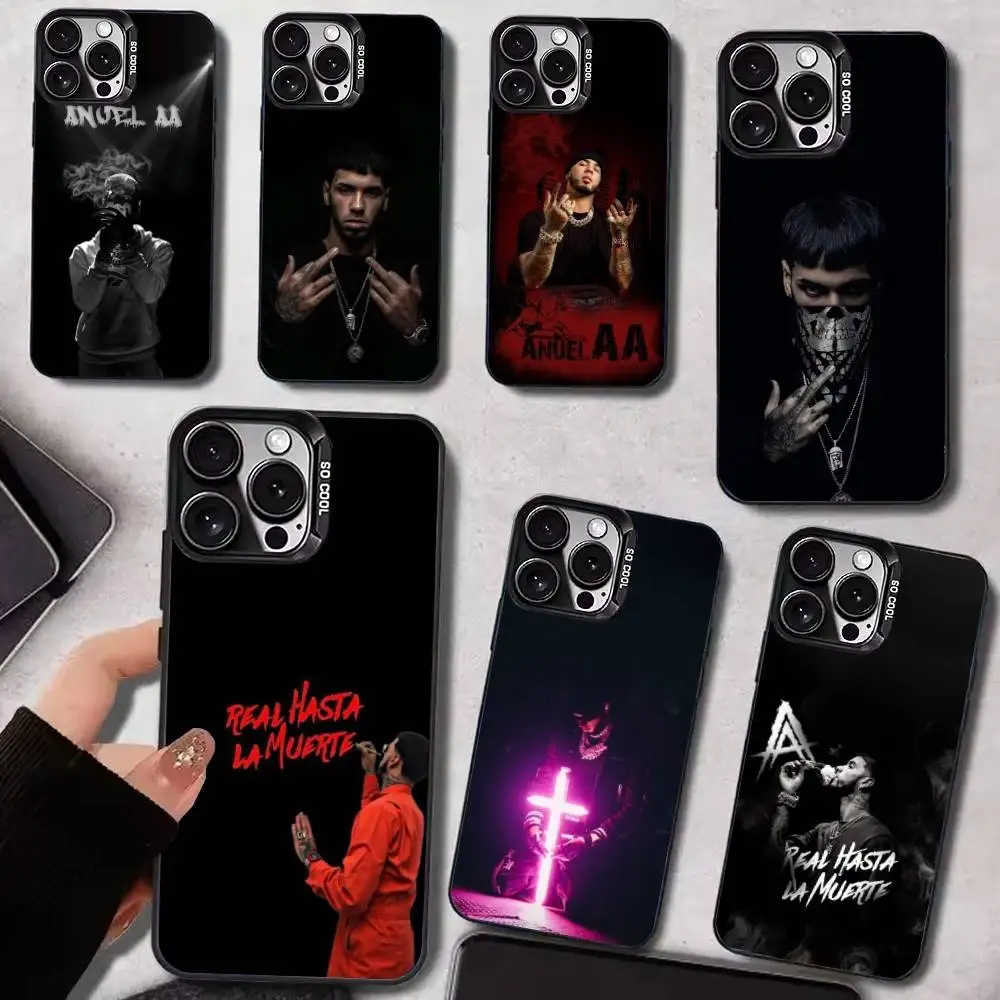 

A-Anuel Rapper AA Colored Silver Phone Case for iPhone 17/16/15/14/13/12/11 pro Max Compatible with Multiple iPhone Models