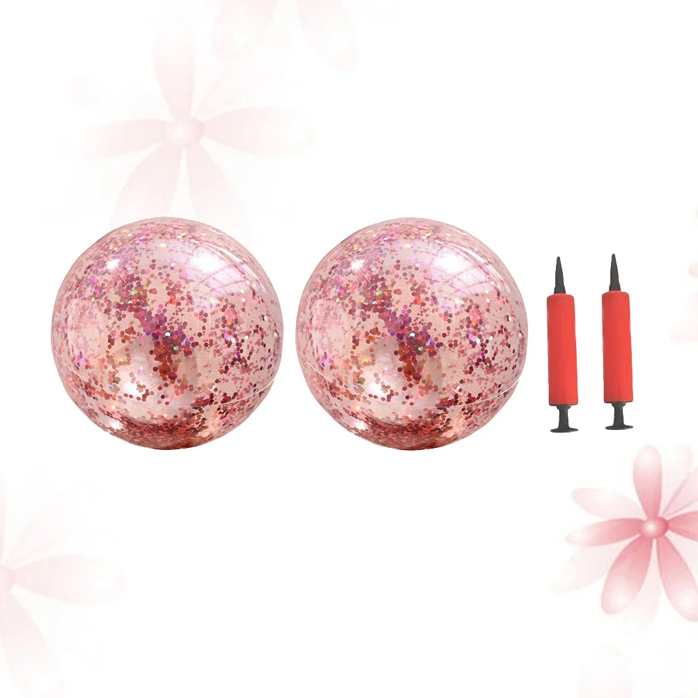 4 pezzi palla rotonda glitterata 40 cm 60 cm rosa dorata colore brillante gioco da spiaggia all'aperto attività in piscina fiducia allenamento delle abilità