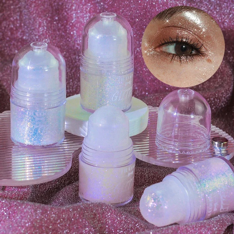 Paillettes rotanti Glitter Gel Viso Body Painting Shine Liquido Verde Bianco Perla Gloss Ombretto Illumina la decorazione del trucco scenico