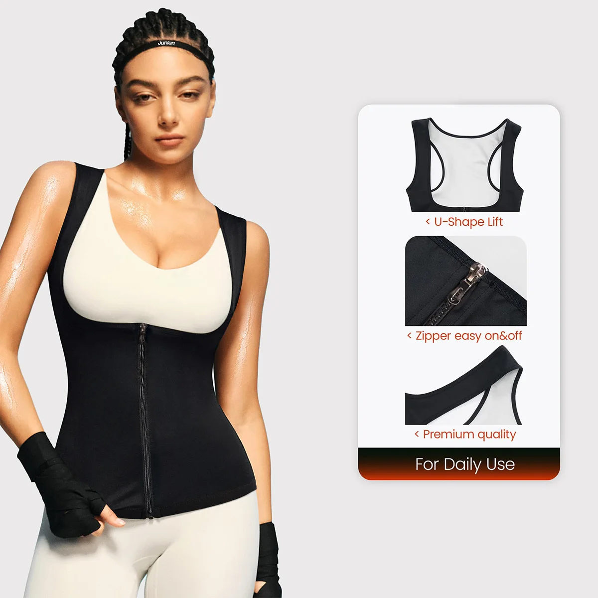 1PCS Women’s Sweat Vest for Weight Loss – Heat-Trapping Sauna Tank Top, Slimming Workout Shirt with Compression for Faster Sweat view 5