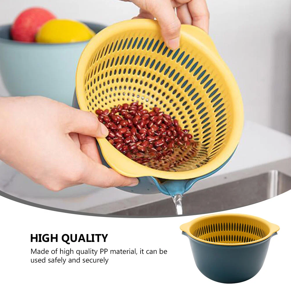 Double Layer Drainer Basket Draining Vegetable Basin Washing Fruit Pp Kitchen Tool