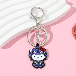 Neon Genesis Evangelion Mecha Hello Kitty smalto portachiavi uomo donna moda gioielli zaino decorare il portachiavi per le ragazze