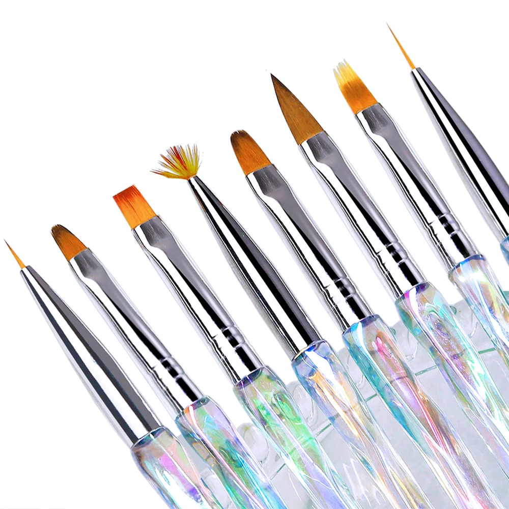 Aurora Gradient Nail Brush Set, DIY Manicure Pens for Nails Design, Various Nail Art Techniques, 8Pcs