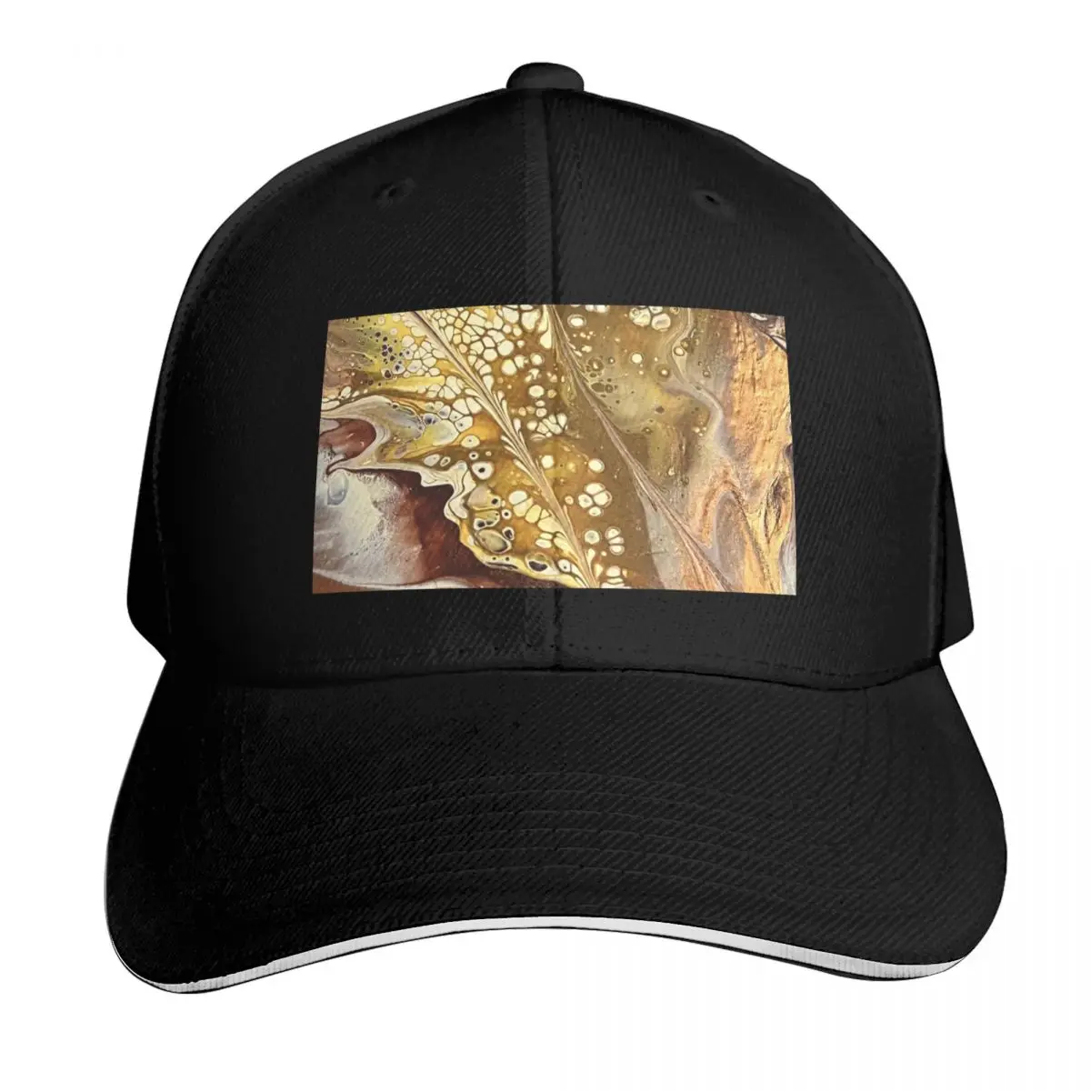 SLB Designs abstract Fall Leaves Baseball Cap Snapback Flat Bill Strapback Dad Hat Six Panel Structured Crown