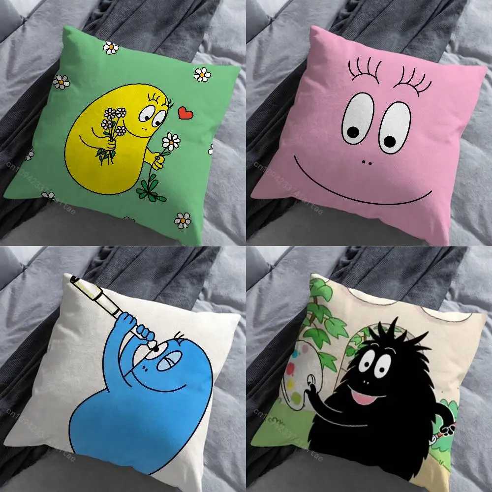 

France B-Barbapapa Art Throw Pillow Case Living Room Sofa Cushion Cover For Home Bedroom Decoration Protector