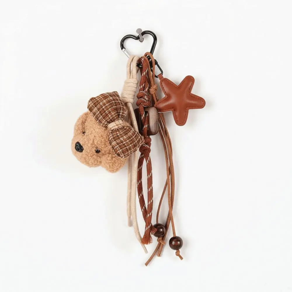 Porte-clés en peluche étoile à cinq branches pour petit chien, sac suspendu en corde tissée, pendentif pour petit chien, breloques, cadeau du nouvel an