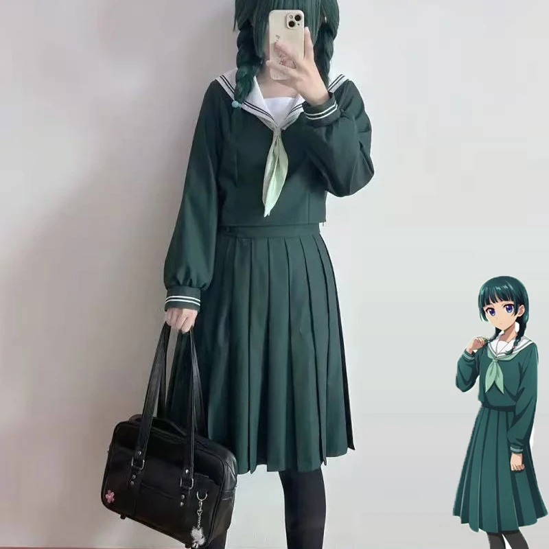 

CosplayANIMECC in Stock Maomao Cosplay Apothecary Diaries Anime Green Wig JK Sailor Uniform Skirt Halloween Party Outfits for W