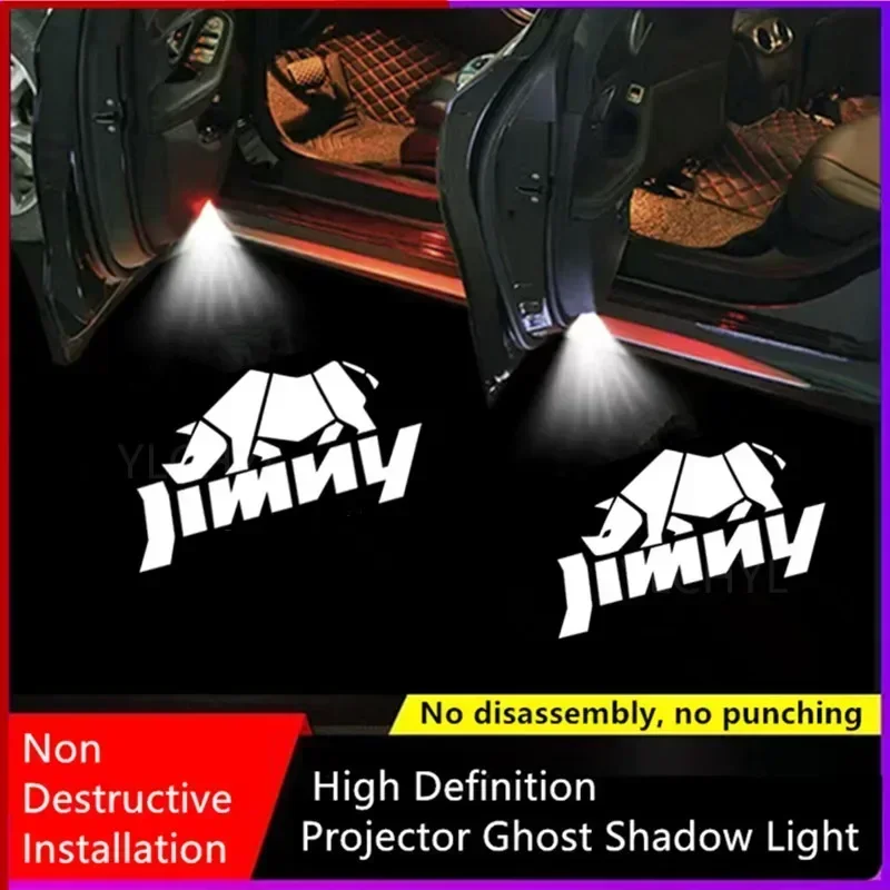 

2PCS For Suzuki JIMNY Rhinoceros Car Door LED Logo Projector puddle lights Ultra-Bright Welcome Light 3D Laser Ghost Shadow Lamp