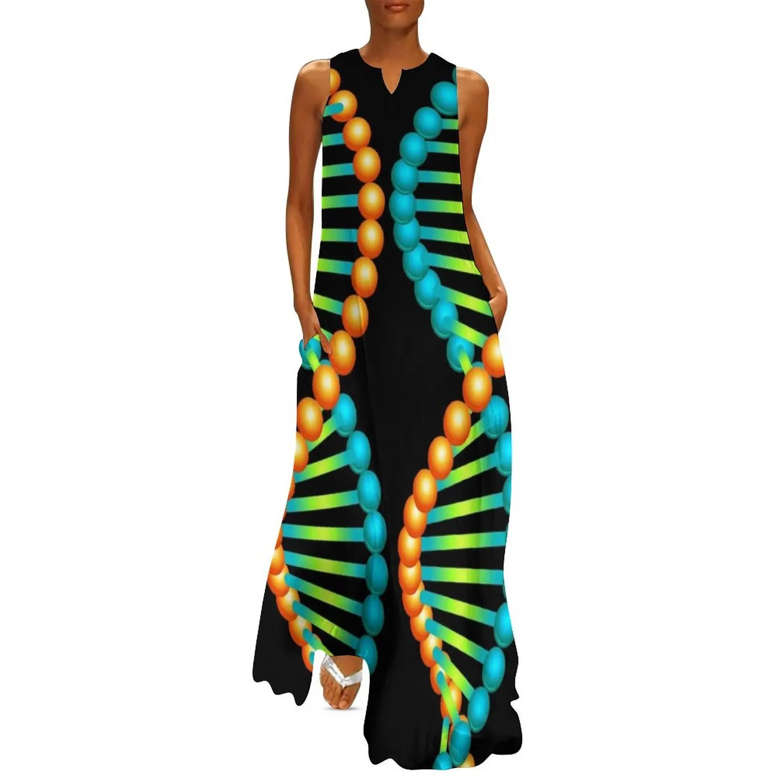 DNA helix Long Dress beach outfits for women elegant party dress for women 2025