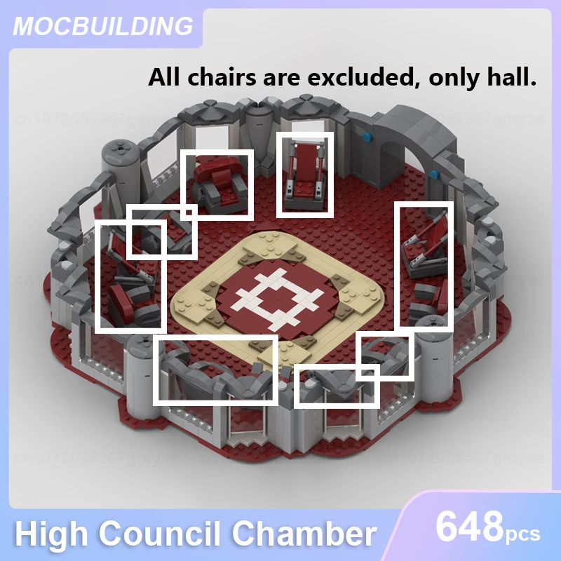 Hoge Raadkamer of Stoelen Model MOC Bouwstenen DIY Monteren Bakstenen Architectuur Educatief Creatief Kerst Speelgoed Geschenken