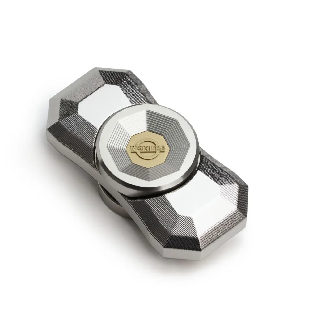 MECH BRO EDC acier inoxydable Fidget Spinner en laiton cuivre à deux lames Fidget Spinner Push Feeling Fidget jouets pour adultes