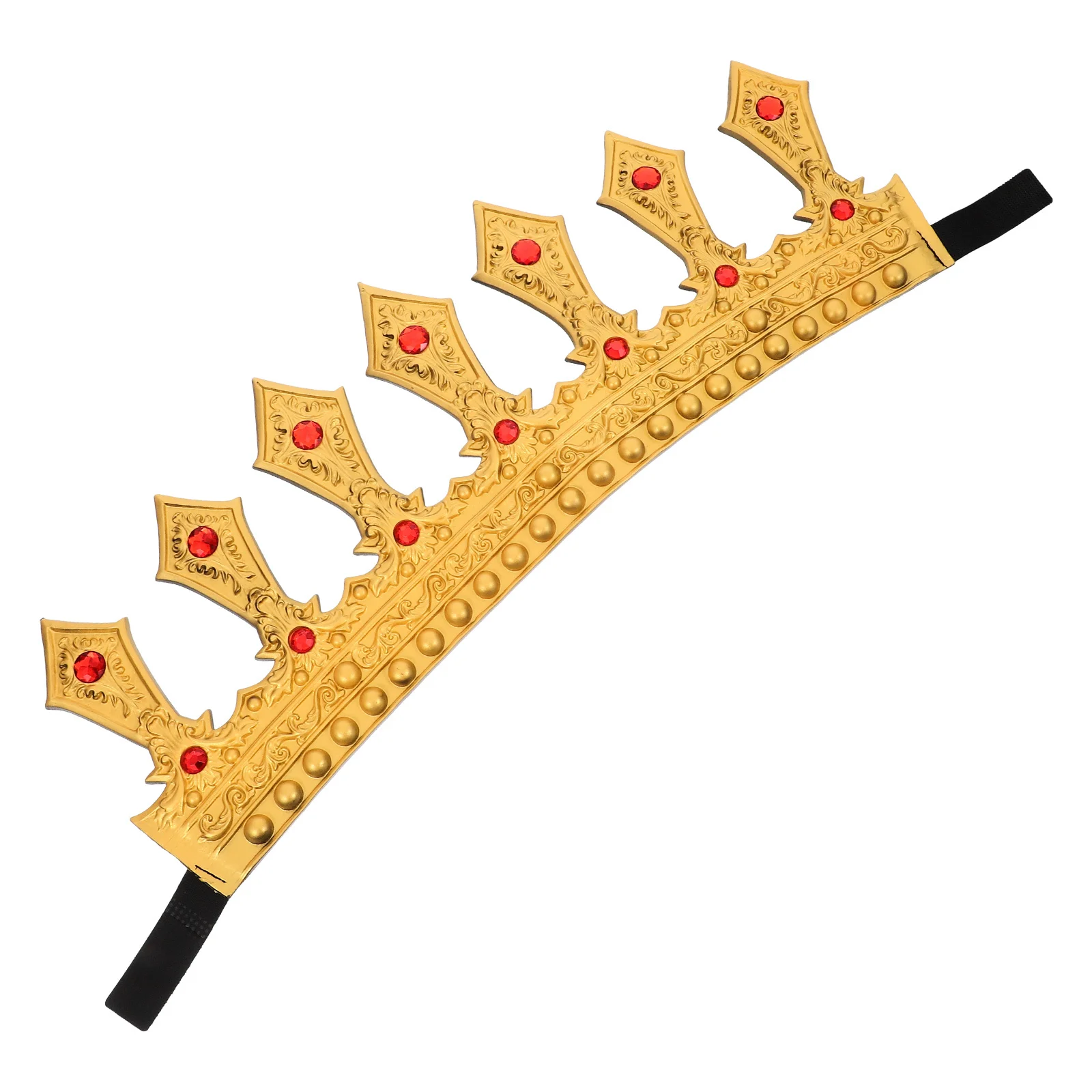 Rhinestone King Crown Adjustable Medieval Headdress For Men Boys Party Wedding Halloween Cosplay Costume Accessories