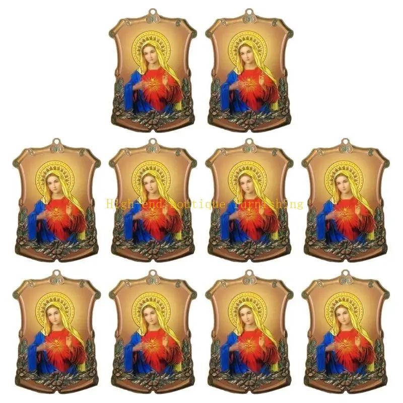 (10pcs) Acrylic Religious Figures Christian Ornaments Christian Gift Necklace Pendant For Home Decoration Waterproof Art view 2