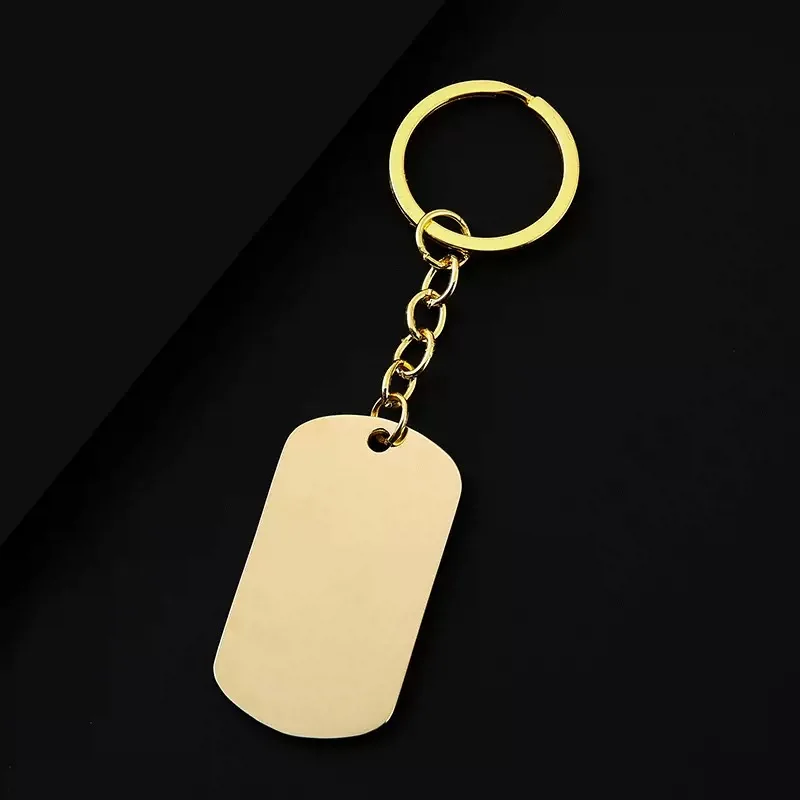 10 Pieces, 22x36mm, 24x40mm, 28x50mm Classic Mirror Polished Stainless Steel Keychains, Support Laser Engraving