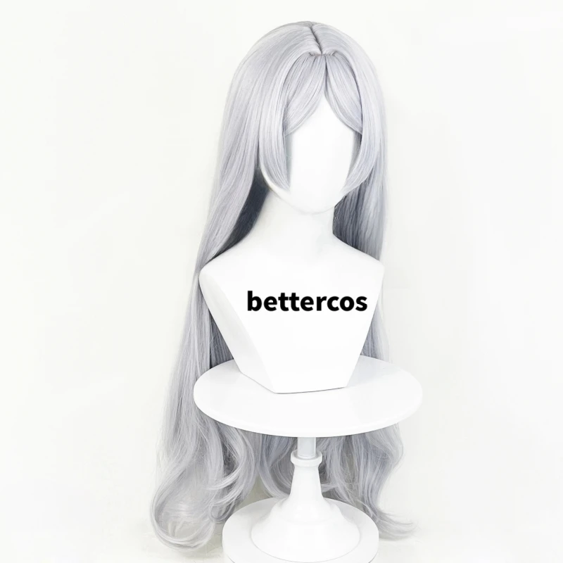 Frieren Cosplay Wig Anime Frieren At The Funeral 85CM Long Silver White Wigs Heat Resistant Synthetic Wigs