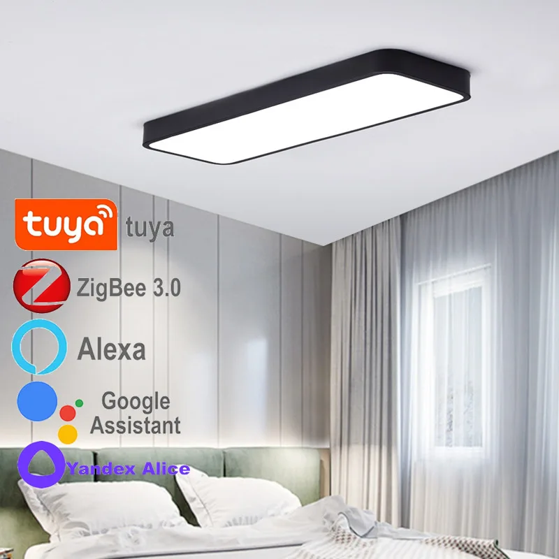 zigbee tuya lampada de teto led inteligente lustre hue light 2mqtt eletrodomesticos alice assistant alexa decoracao da sala de reuniao do escritorio 01