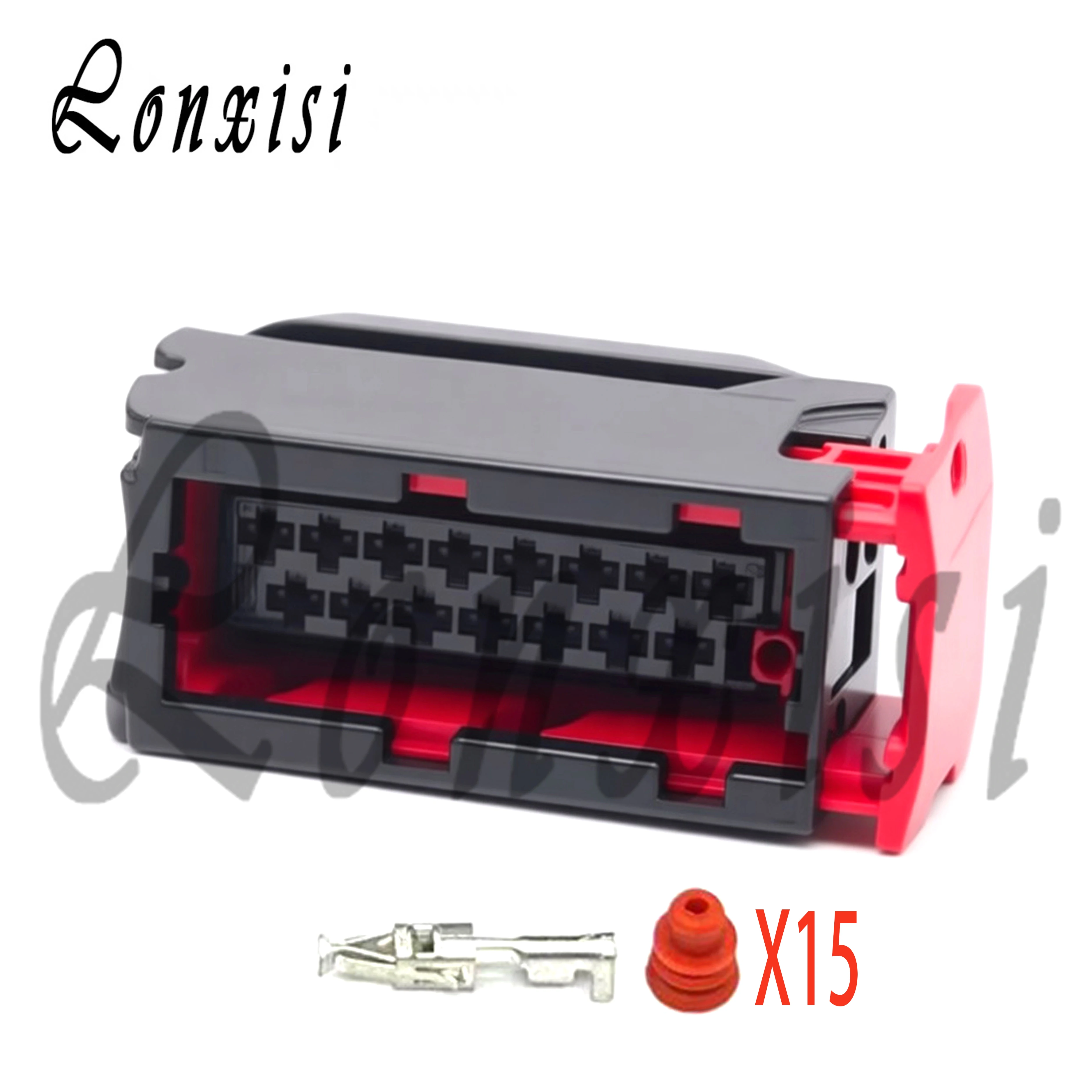 

15 Pin 3.5mm 1801326-1 TE Female Waterproof Auto Black Wiring Connector For Headlamp Plug