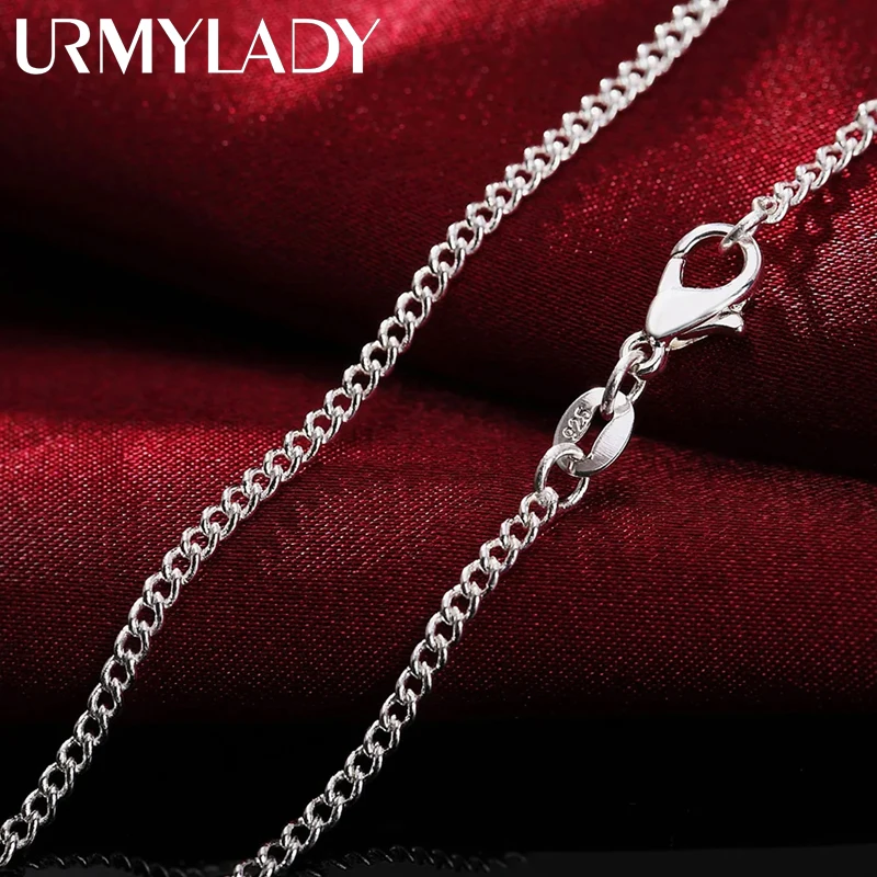 

New 925 Sterling Silver Necklace 16/18/20/22/24/26/28/30 Inches 2MM String chain for Women Men high quality Jewelrys Gifts