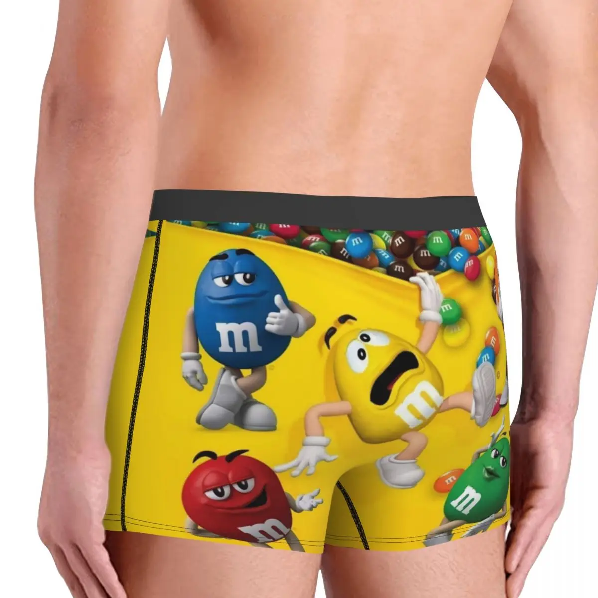 Funny M&M\'s Chocolate Candy Meme Boxers Shorts Panties Men\'s Underpants Breathable Briefs Underwear