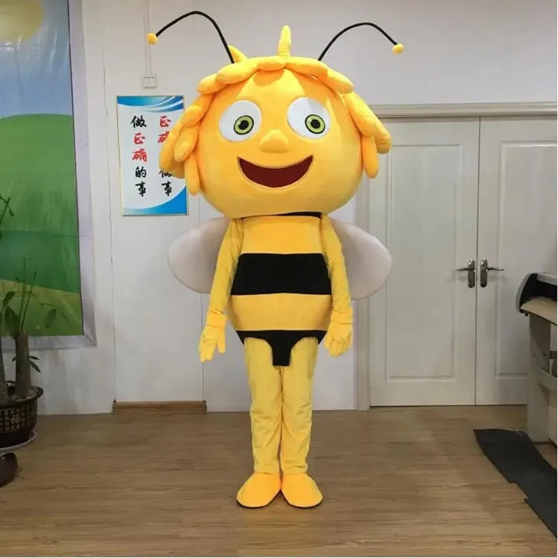 Character Maya Bee Mascot Costume Adult Cartoon Character Cosplay Outfit Suit Insect Theme Advertising Performance Props