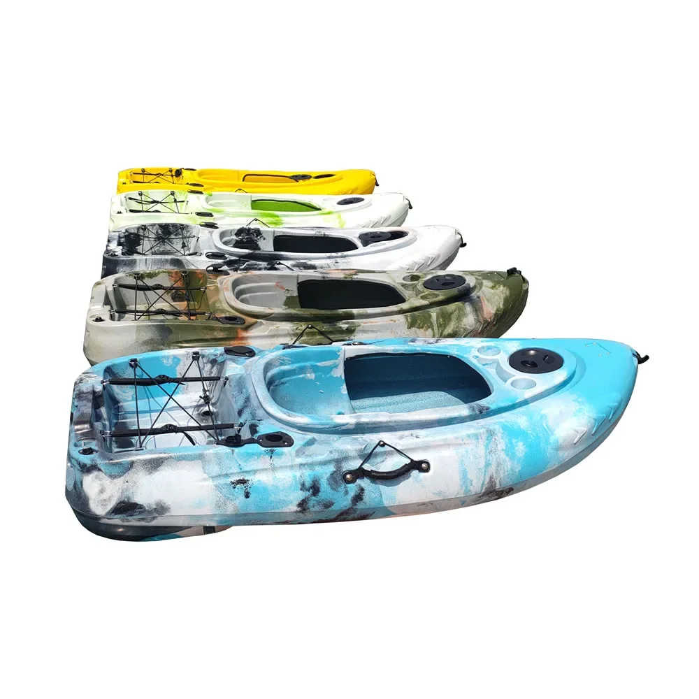 7FT Single Paddler Kayak di plastica economico Single Sit In Kayak da pesca Big Space