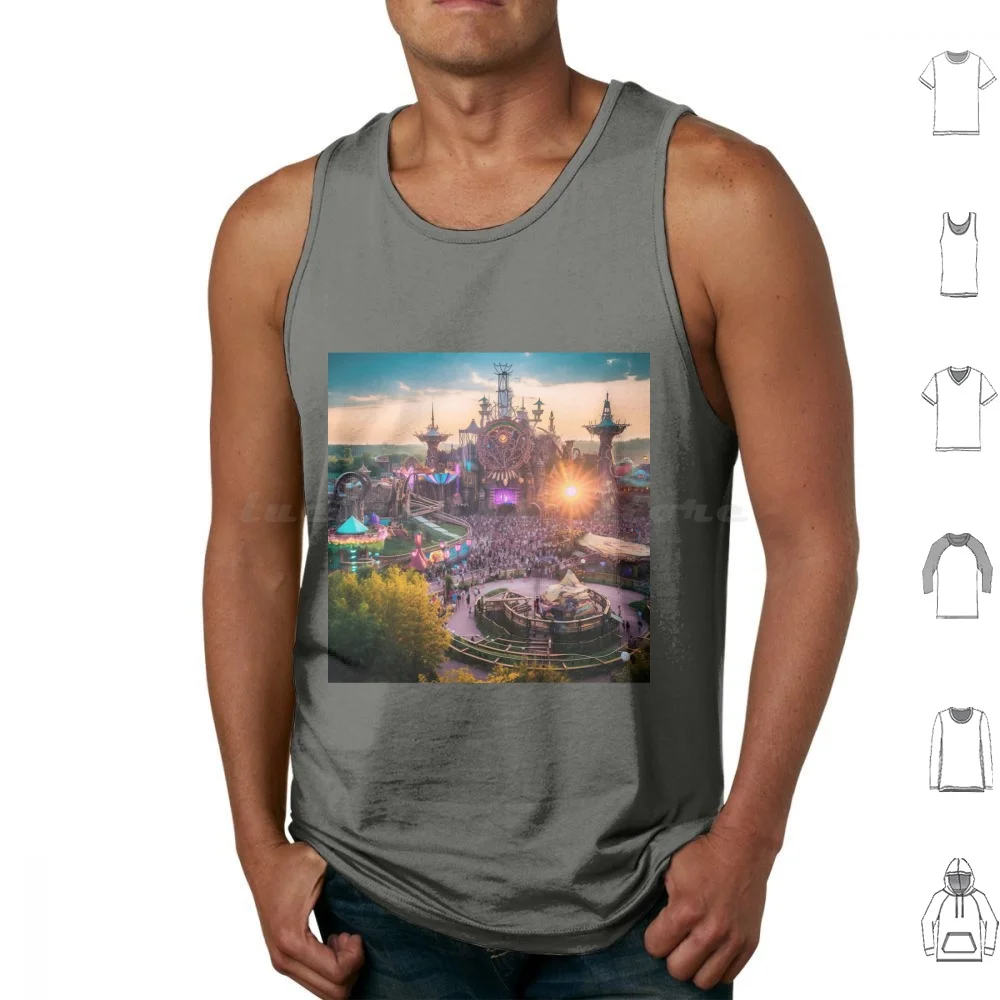 Festival Tank Tops Vest Sleeveless Festival Edm Music Dj Rave Party Ultra Edc House Techno Trance Dubstep Electro Dance