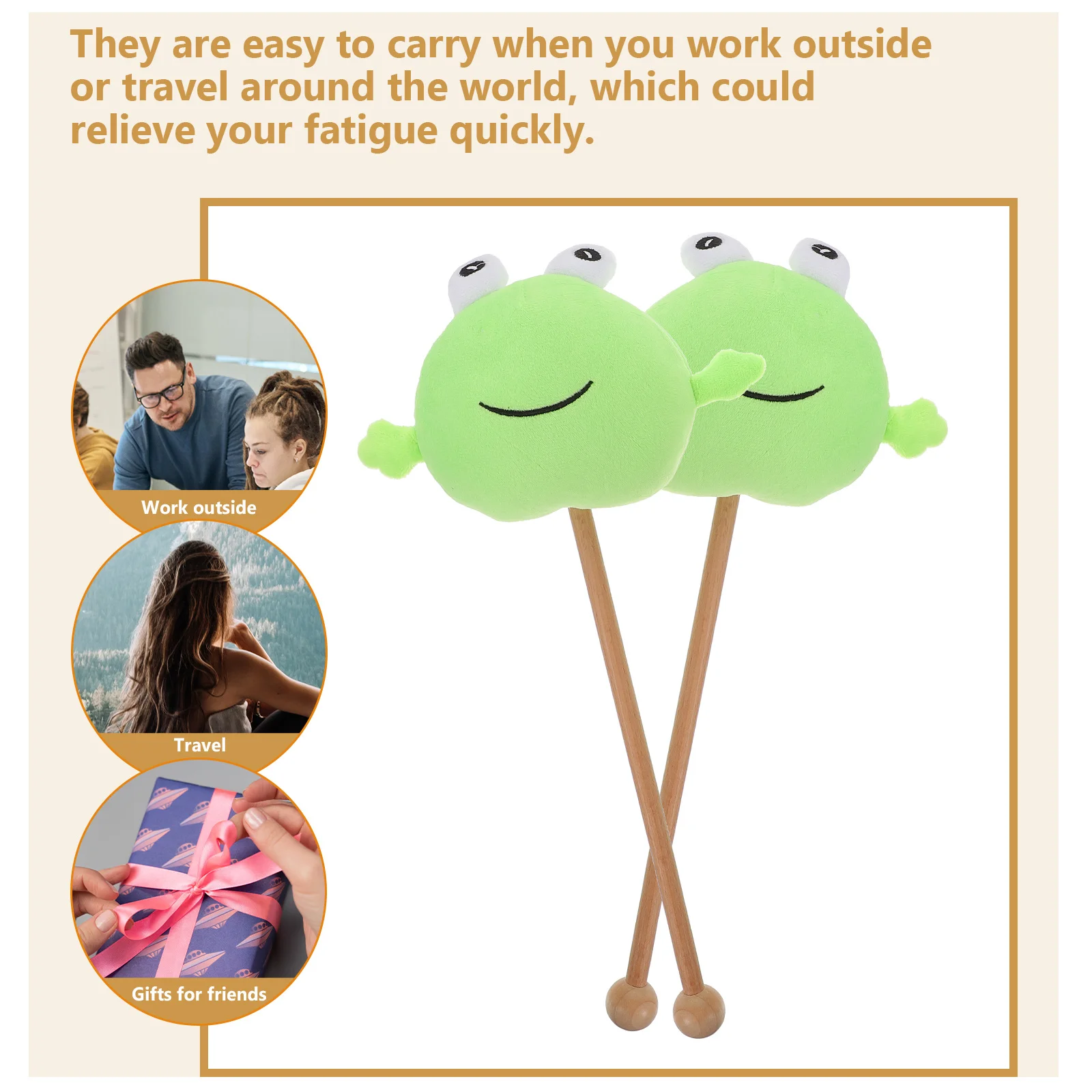 

2Pcs Knocking Hammers Long Handle Massagers for Back Relief Portable Body Massager Tools Creative Premium Massage Sticks