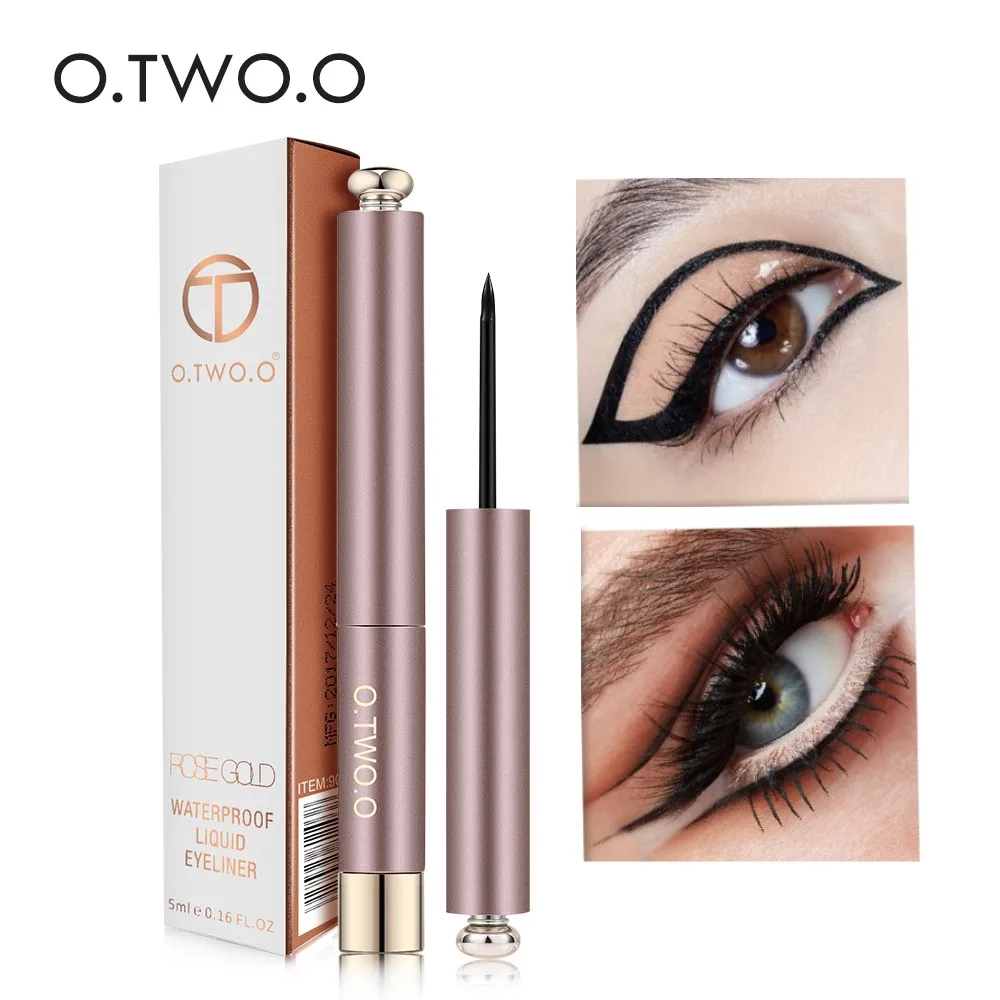 Wholesale O.TWO.O Liquid Eye Liner Pen Two Types Brush Tip Easily Draws Long Lasting EyeLiner Waterproof Pencil Delineador