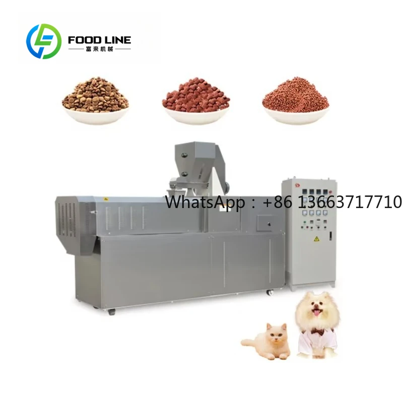 Customized Automatic Fully Production Line Dry Pet Dog Food Pellet Making Extruder Machines For Factory Supplier Bulk Supply