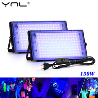 UV LED Flood Light 50W 100W 150W AC220V Outdoor Floodlight LED 395nm 400nm Ultraviolet Fluorescent Stage Lamp Party Blacklight