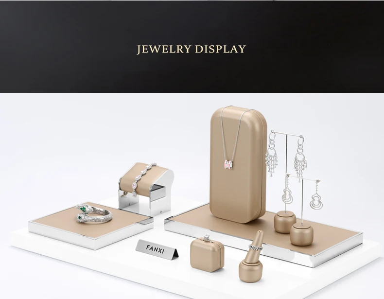 Oirlv Leder-Schmuckständer-Set Metall-Ring-Ohrring-Armband-Halsketten-Schmuck-Organizer-Ständer Uhren-Aufbewahrungshalter – Detail 8