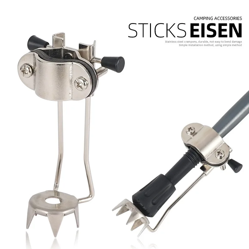 

Треккинговые палки с ледоступами из нержавеющей стали: противоскользящие шипы для активного отдыха, походов, восхождений по снегу и льду, зимнего альпинизма